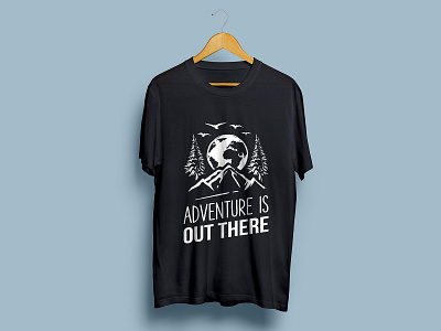 Adventure is out there t-shirt vector adventure apparel apparel design art camp camping fashion holiday logo outdoor shirts summer tees tshirt typography vector