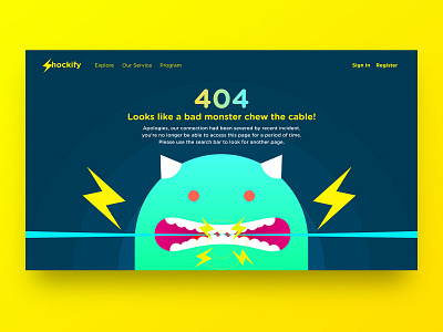 Shockify - 404 Page dailyuichallenge design illustration ui