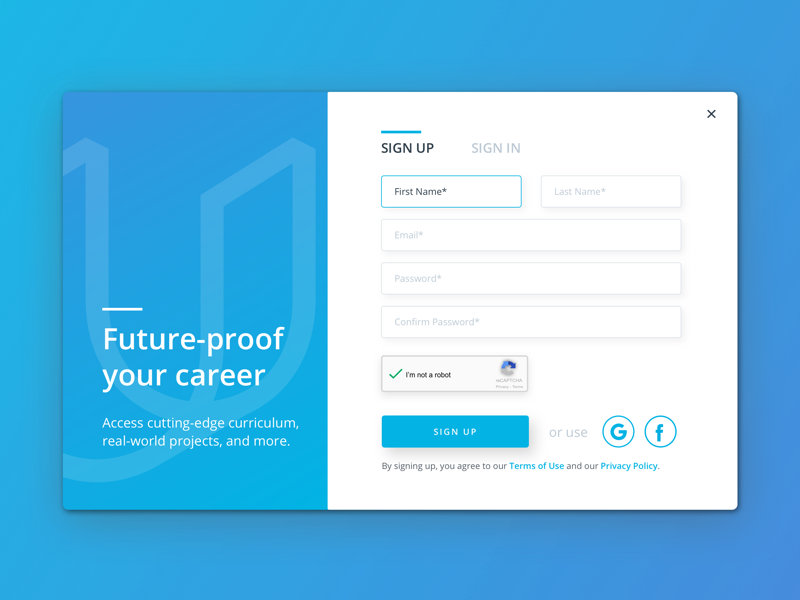 Sign Up Web Interface By Bella Thorin On Dribbble