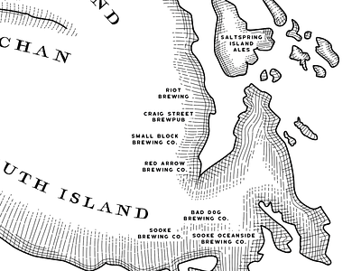 wip - map beer flat illustration map woodcut