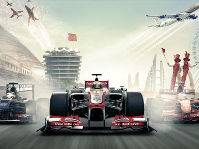 F1, Bahrain 2014 Advertising Campaign 2014 advertising bahrain campaign f1 manipulation photo