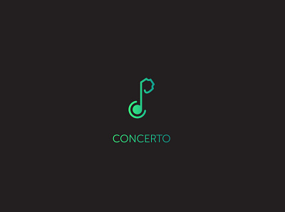 LogoCore Challenge - Day 25: Concerto adobe app app icon branding concerto design flat gradient illustration illustrator logo logo design logocore logotype minimal music note vector