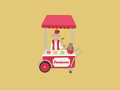 100 Days of Sketching - Food Cart flat food cart illustration illustrator sketching vector