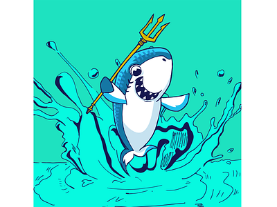 100 Days of Sketching - Fish King digital art drawing illustration illustrator shark sketching