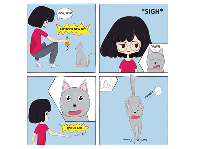 Tails of Suspense: Garbage Kitty cat comic comic comic strip digital art drawing illustration