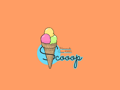 Daily Logo Challenge - Day 27: Ice cream shop. Scooop.