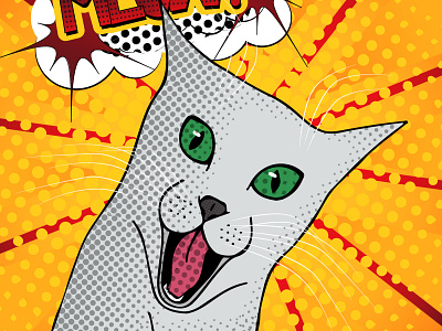 Overly Excited Cat adobe comic art design illustration illustrator vector