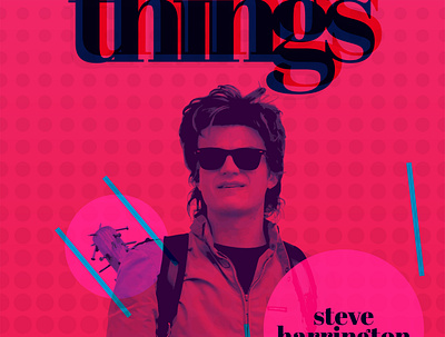 Stranger Things - Steve Harrington - Duotone Poster adobe anaglyphic design duotone illustrator typography vector