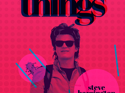 Stranger Things - Steve Harrington - Duotone Poster adobe anaglyphic design duotone illustrator typography vector