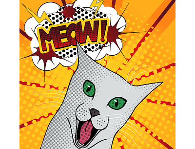 Overly Excited Cat adobe design illustration illustrator vector