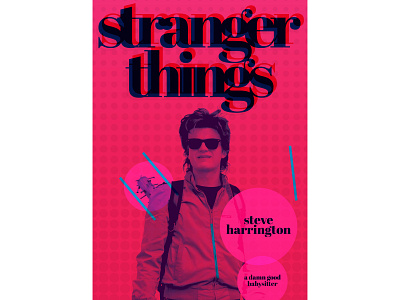 Stranger Things - Steve Harrington - Duotone Poster 80s aesthetic adobe anaglyphic design illustrator poster poster design typography vector