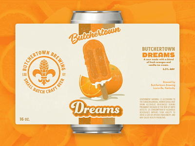 Butchertown Brewing Dreams Sour beer label orange dreamsicle popsicle sour