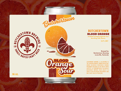 Butchertown Blood Orange Sour beer branding blood orange sour