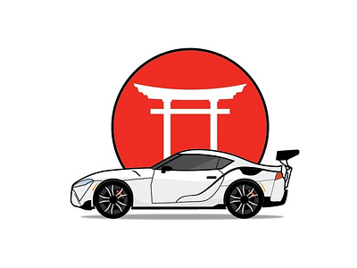 Toyota Supra Illustration adobe illustrator car design flat illustration vector