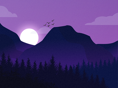 Mountain Landscape design graphic design illustration landscape purple vector