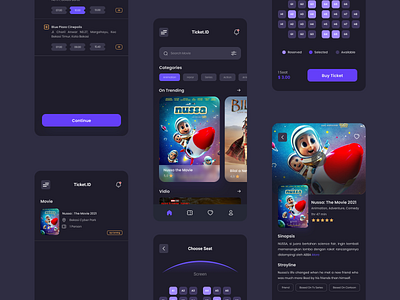 UI Cinema Ticket App cinema film iphone mobile movie nussa ticket uidesign