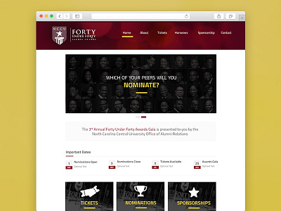 Website Redesign for NCCU's 40 Under 40 Awards Gala awards gala redesign university website