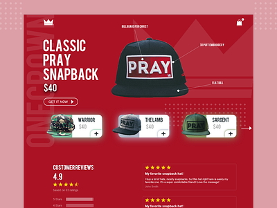 E-Commerce Product Page Concept - Onecrown Apparel design ecommerce product page snapback ui ux website