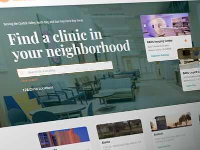 Clinic Location Search UI & UX - Web design health healthcare medical ui ux website