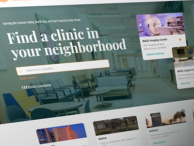 Clinic Location Search UI & UX - Web