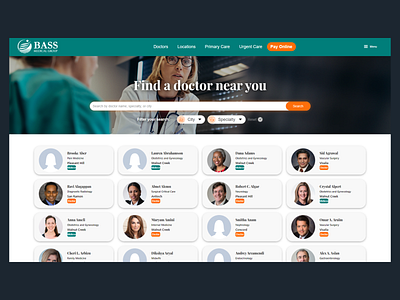 BASS Medical Group - Find a doctor design health healthcare medical ui ux website