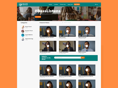 #BassListens - Video Page design health healthcare medical ui ux website