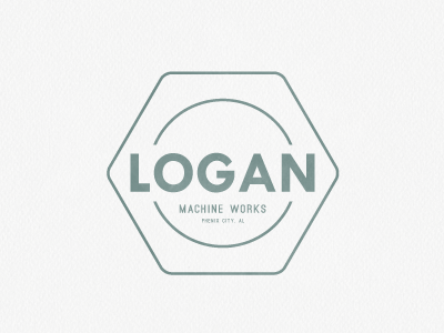 Logan Machine Works bolt logo machine nut