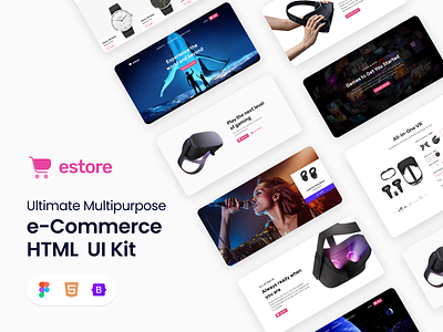 eCommerce HTML UI Kit: estore app business design logo shop ui ux