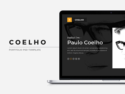 Coelho: Personal Portfolio PSD Theme personal personal theme personal website portfolio portfolio template psd psd theme website
