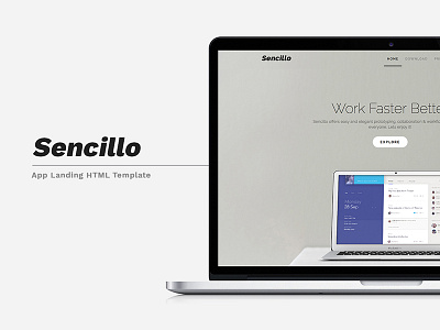 Sencillo: App Landing HTML Template app landing application bootstrap business css html html template modern product landing sencillo simple trendy