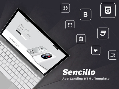 Sencillo: App Landing HTML Template app landing application bootstrap business css html html template modern product landing sencillo simple trendy