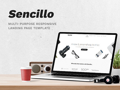 Sencillo – Multi-purpose Responsive Landing Page Template app landing page bootstrap business business promotion page landing page marketing minimal multi purpose product landing page product showcasing page responsive