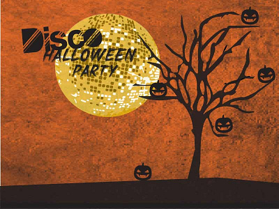 Disco Halloween Party disco events flyer halloween party pumpkin tree