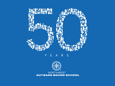 Northwest Outward Bound 50th Anniversary (W.I.P.) 50th anniversary bound icon negative outward
