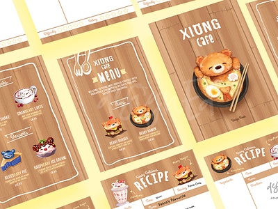 Xiong Cafe Menu Illustration Recipe Book