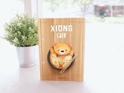Xiong Cafe Bear Illustration Recipe Book bear beard bears book cafe cute cute animals digital illustration digital painting food illustration kawaii kawaii food menu ramen recipe