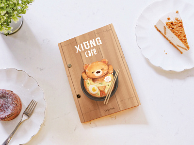 Xiong Cafe Bear Illustration Recipe Book bear bears cafe cute digital illustration digital painting food illustration kawaii menu singapore