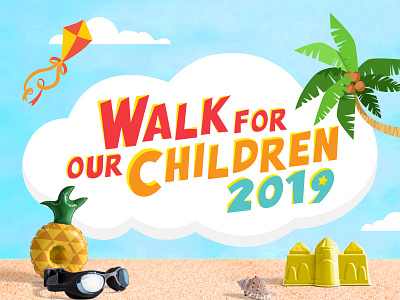 Singapore Children's Society Walk For Our Children 2019 beach charity children cute event fun fundraising illustration kids singapore vector vector illustration walk walkathon