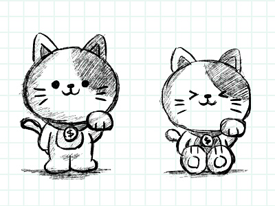 MAOtiply Financial Service Brand Mascot Design brand mascot branding cat character illustration cute illustration maotiply mascot design neko singapore sketch