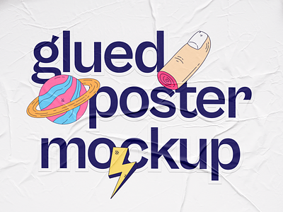 Glued Paper Mockups glued glued poster illustrations mockup mockups poster postermockups realistic sticker