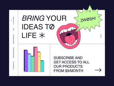 Zwosh! 🤪 Illustration Constructor branding brutal design figma graphic design home page illustration landing landing page light mode sketch web website