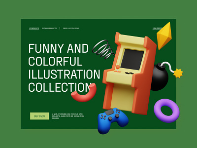 🐝GUUULP! 3D Illustration Constructor 3d 3d illustration design hero illustration minimal design