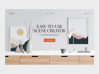 😍Frame Scene Creator 3d 3d mockup concept download figma graphic design grid landing page mockups psd realistic