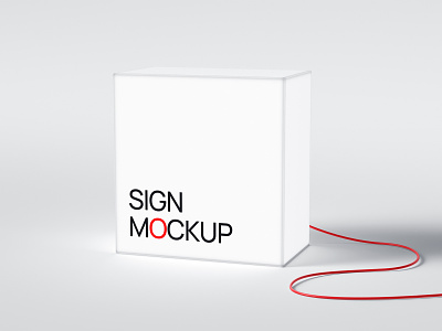 🤑[FREE] Square Lightbox Sign Mockup