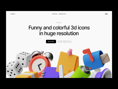 🧞Booomps! 3D Icons Pack 3d 3d icons branding design graphic design header icons illustration landing minimal design