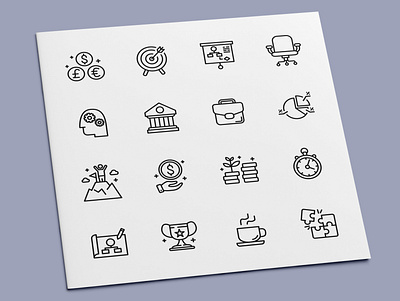 Business & Finance Icons achievement business currency finance icon icon design icon set icons income investment money payment plan planning solution