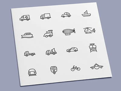 Mode of Transport Icons auto bicycle boat car helicopter icon icon design icon set icons lorry plane ship train transport transportation truck van vehicle