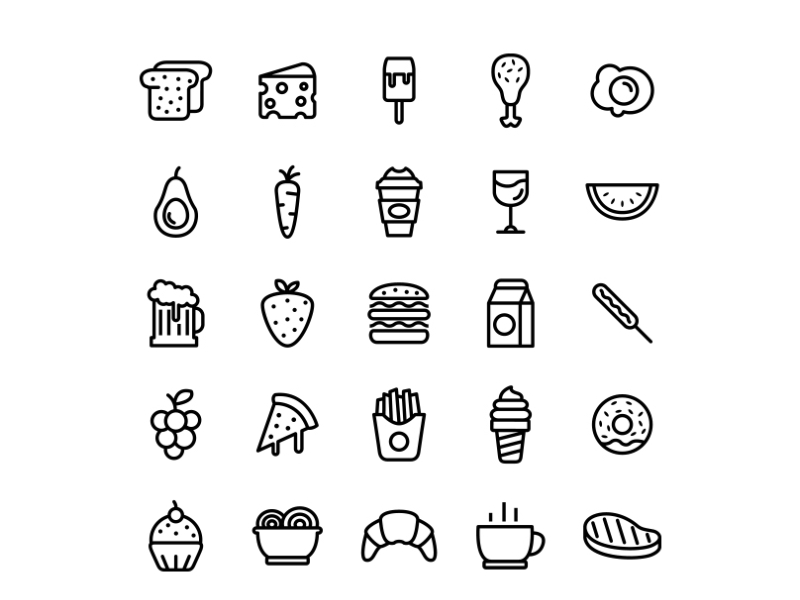 Food Icons by Thuy Nguyen on Dribbble