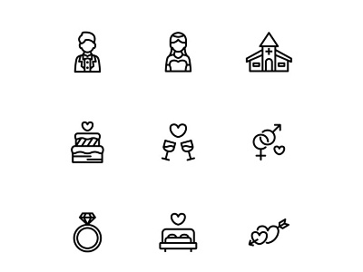 Wedding Icons bride groom icon icon design icon set icons love marriage wedding