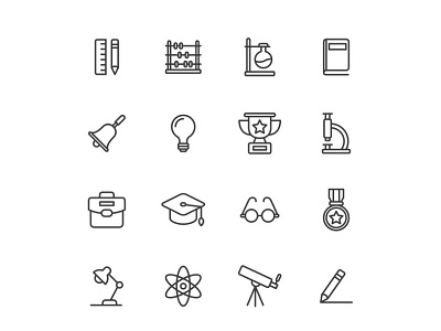 Schooling Icons atom book education graduation icon icon design icon set icons knowledge laboratory school science university